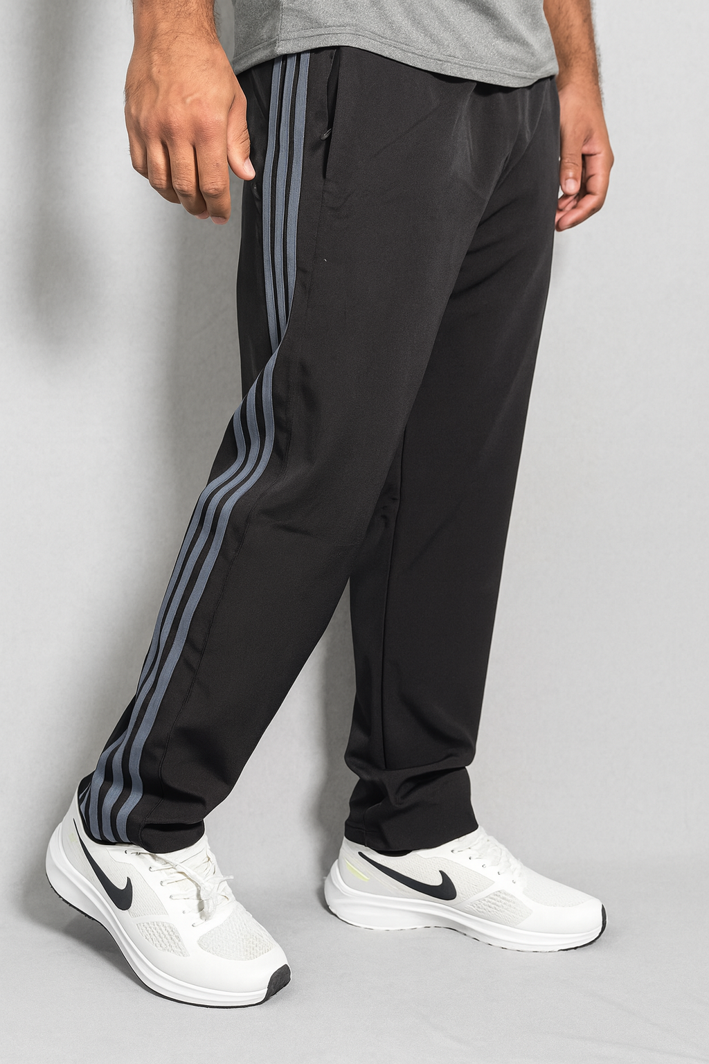Black Loose Fit Track Pant / Lower with 3 Stripes – Streetwear Essential