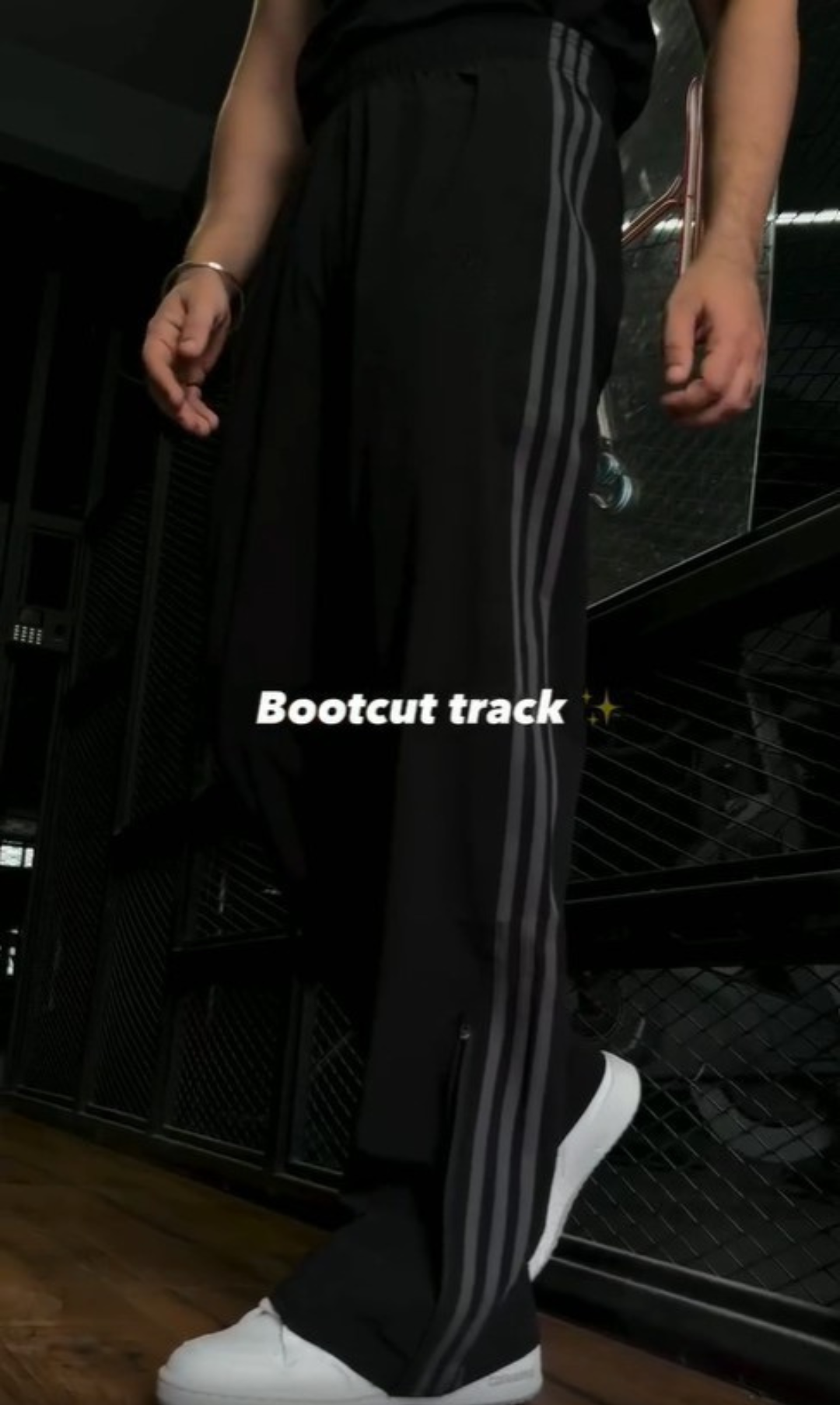 Grey Stripes Bootcut track pants | premium|