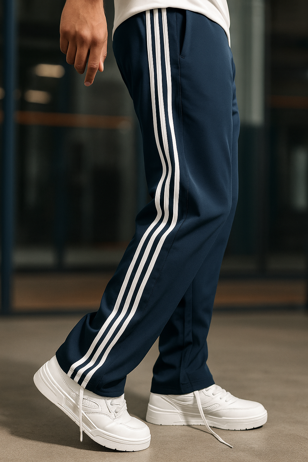 Air Force Blue Loose Fit Track Pant / Lower with 3 Stripes – Everyday Comfort