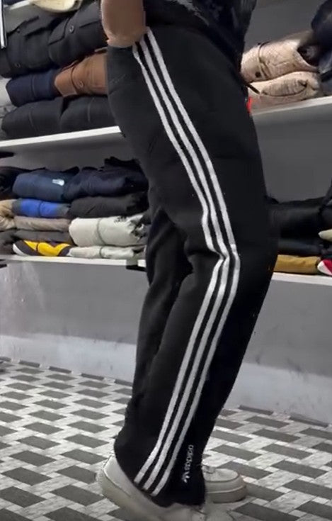 White stripes straight fit  track bootcut pants | premium|
