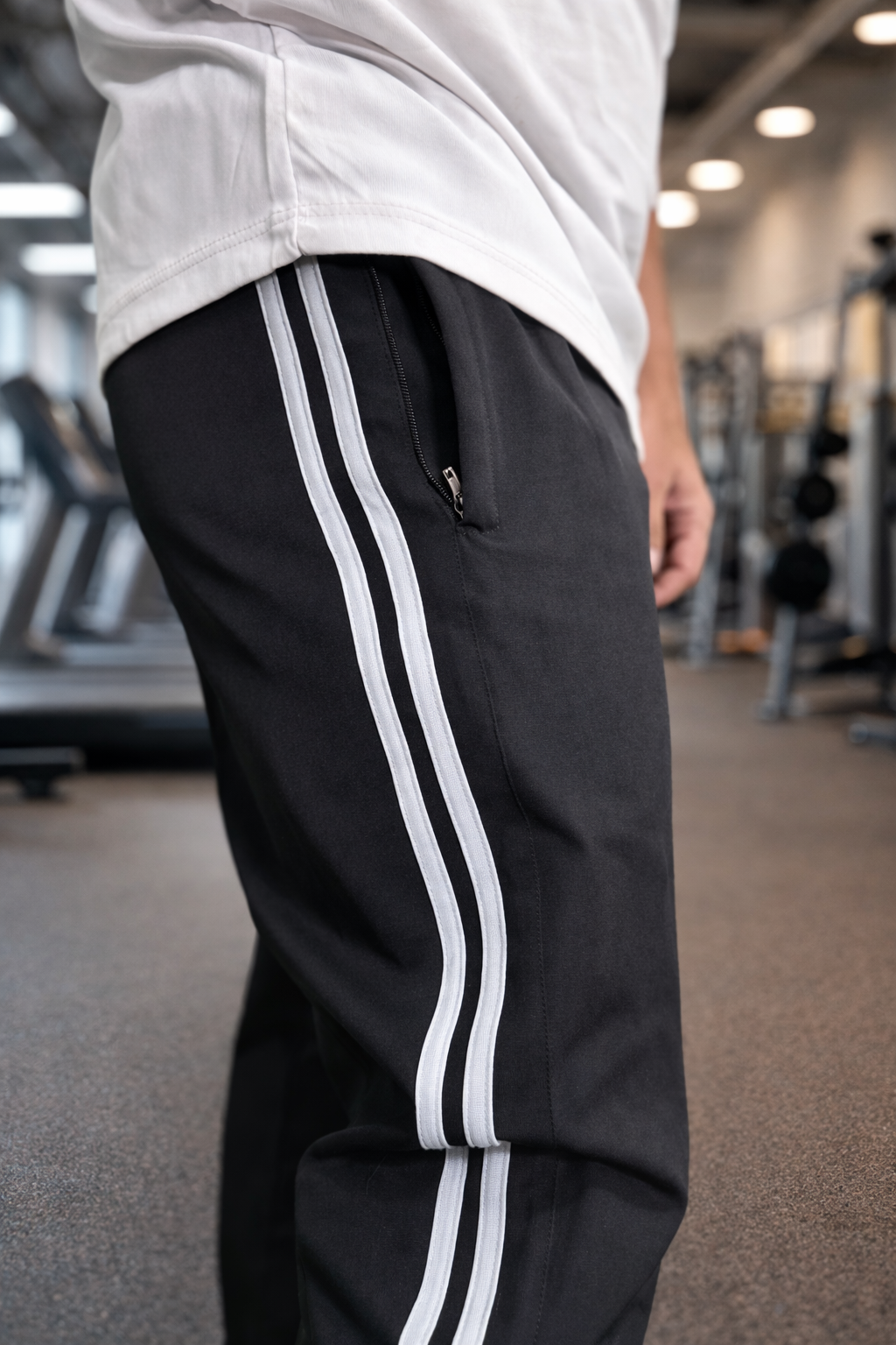 Black Loose Fit Track Pant / Lower with 2 Stripes – Streetwear Essential