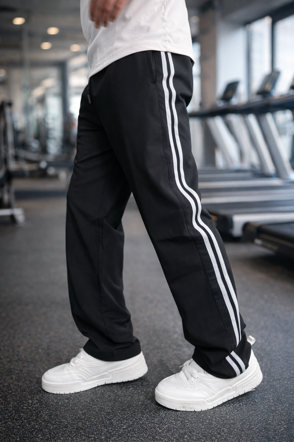 Black Loose Fit Track Pant / Lower with 2 Stripes – Streetwear Essential