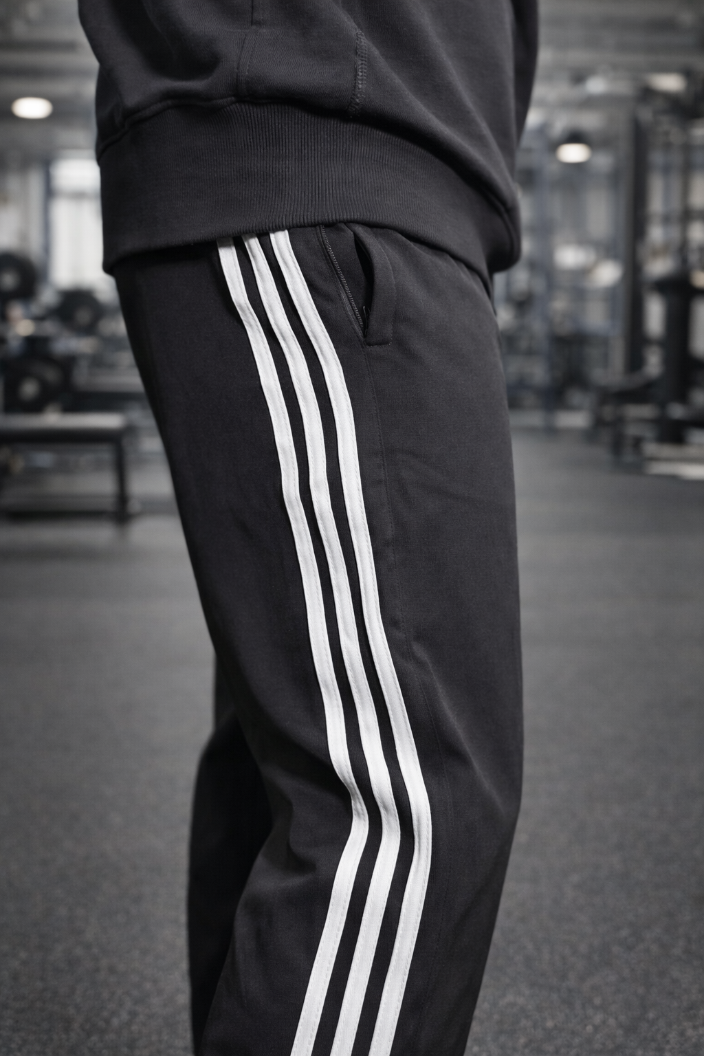 Black Loose Fit Track Pant / Lower with 3 Stripes – Streetwear Essential