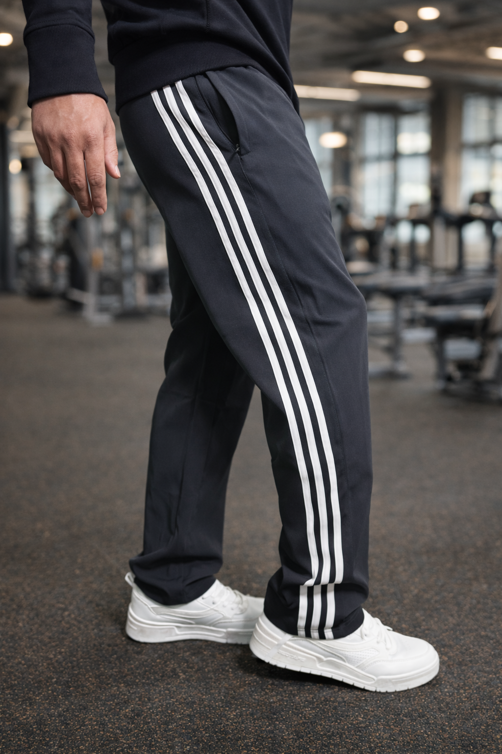 Dark Grey Loose Fit Track Pant / Lower with 3 Stripes – Everyday Comfort