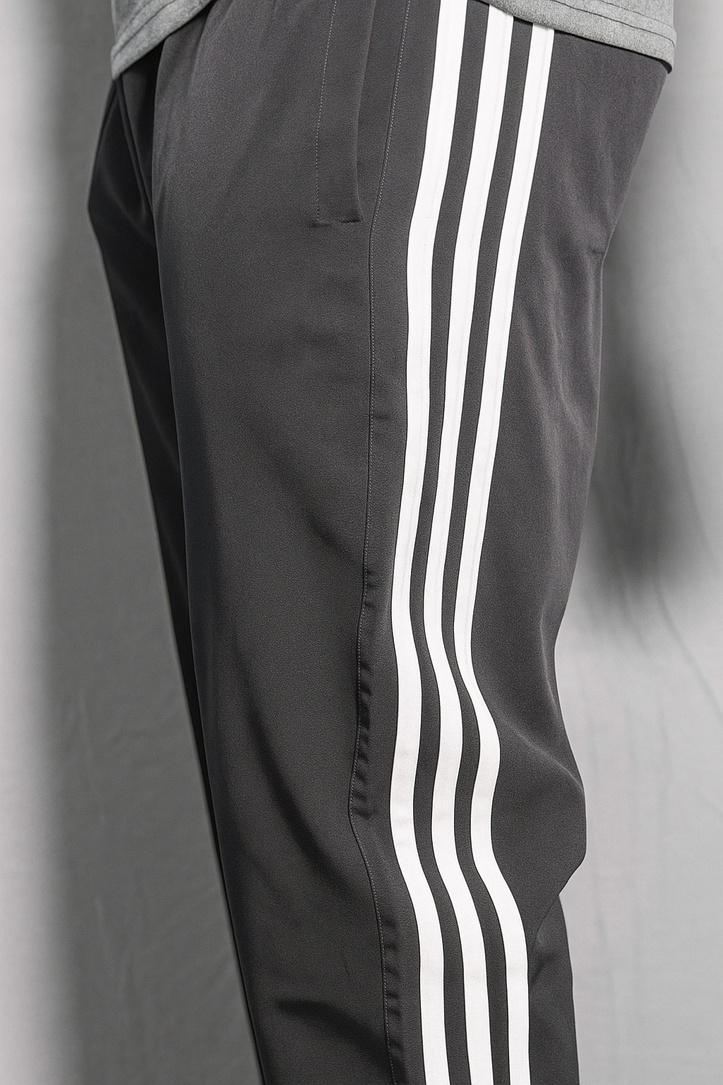 Dark Grey Loose Fit Track Pant / Lower with 3 Stripes – Everyday Comfort